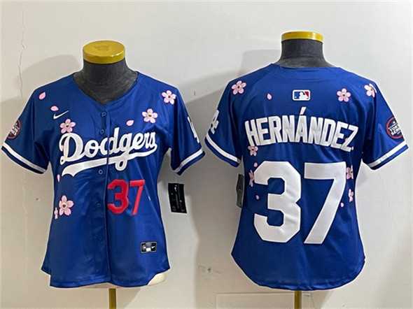 Women%27s Los Angeles Dodgers #37 Teoscar Hernandez Royal 2025 Tokyo Series Limited Stitched Jersey->mlb womens jerseys->MLB Jersey